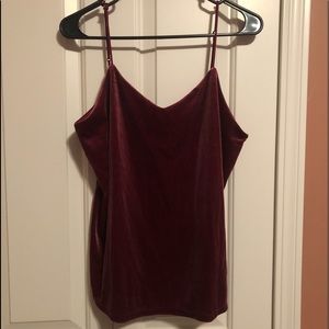 Maroon velvet tank top